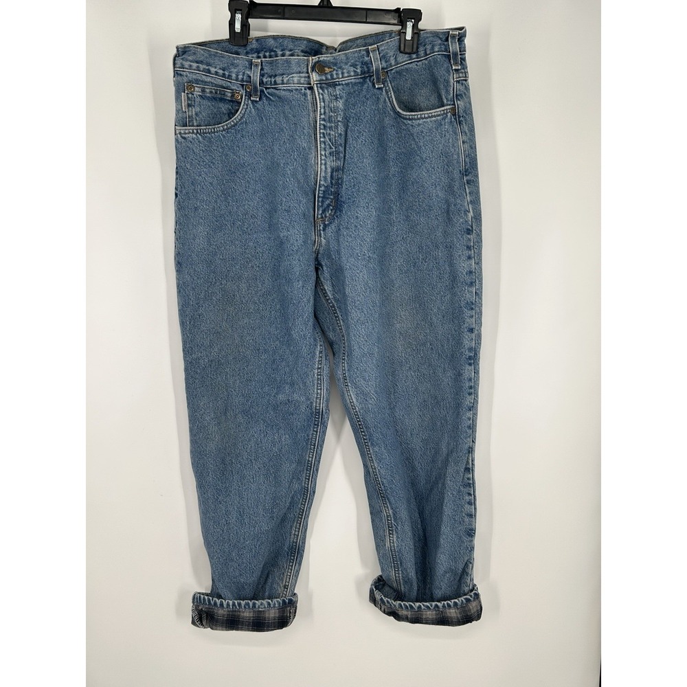 Carhartt Flannel Lined Jeans B172 DST Relaxed Fit Blue Denim Pants‎ Mens 40x32